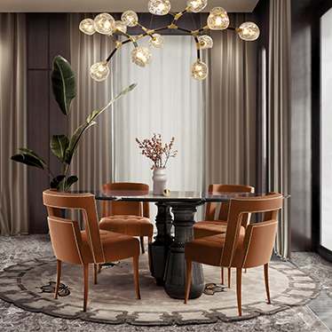 NAJ DINING CHAIR, HORUS SUSPENSION LIGHT